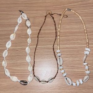 3 shell necklaces